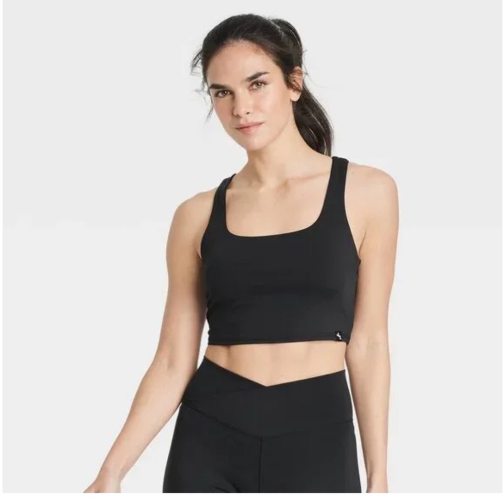 NEW Women's Mesh Back Square Neck Bra - JoyLab™ Black XS